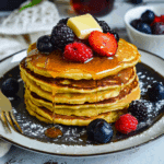 serving cottage cheese keto pancakes butter syrup