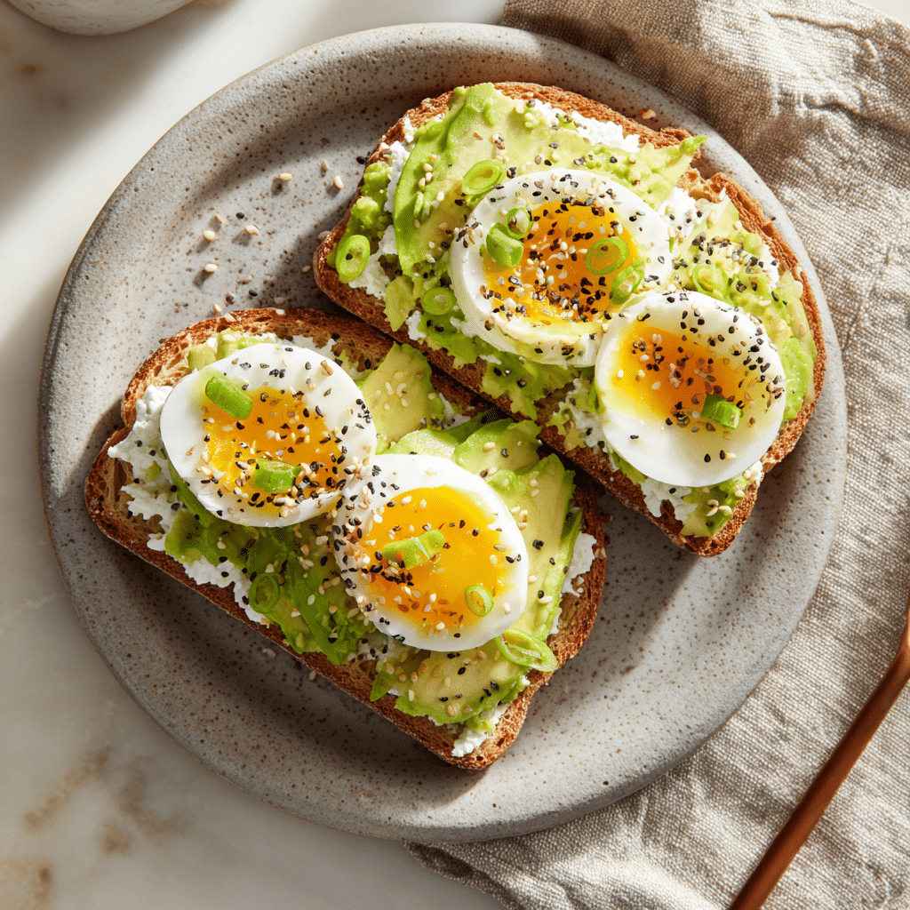 Served Avocado Cottage Cheese Toast