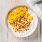 Tropical Cottage Cheese Delight in white bowl