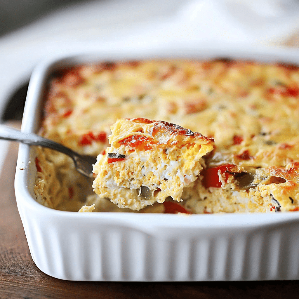 baked cottage cheese eggs recipe in casserole