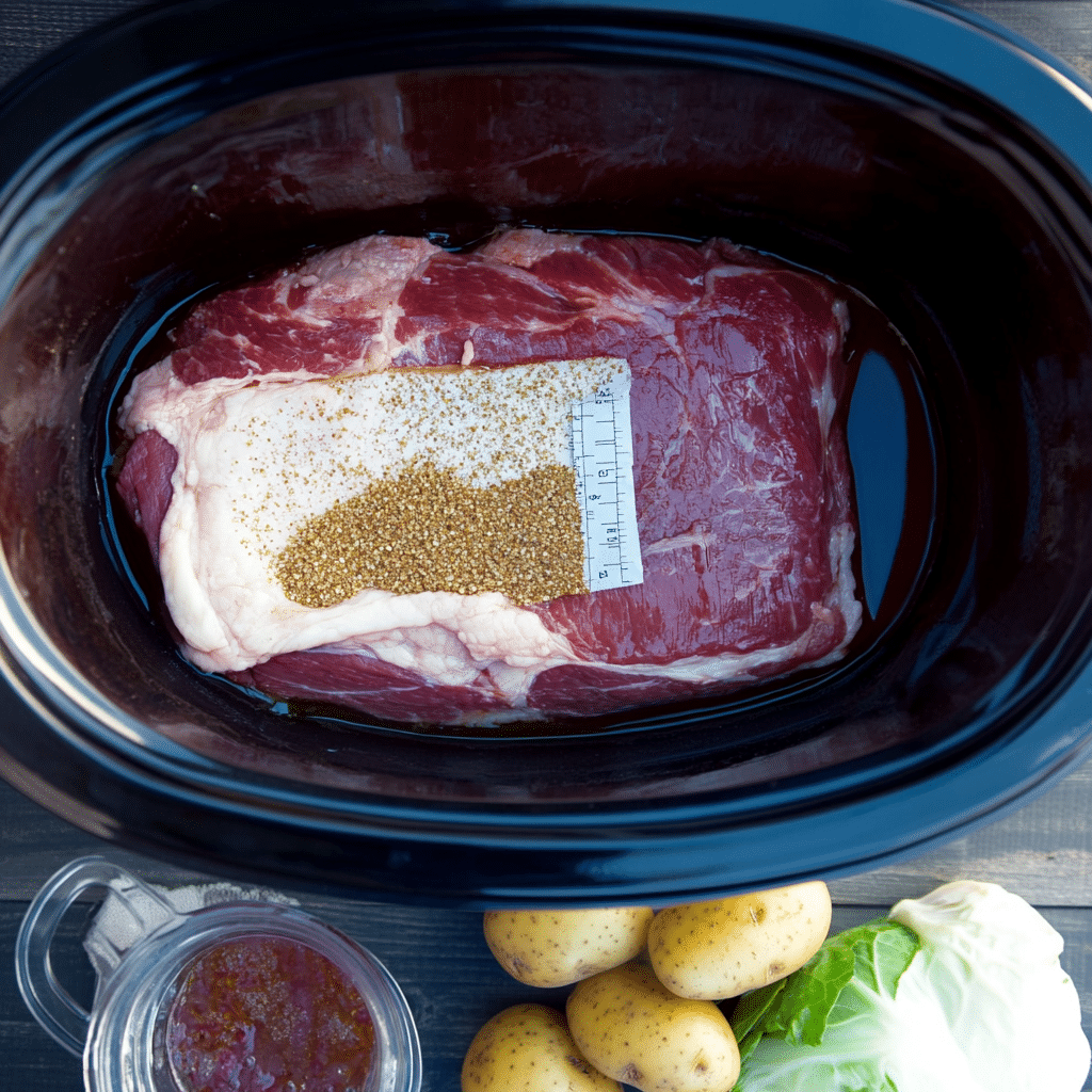 ngredients for crock pot corned beef recipe