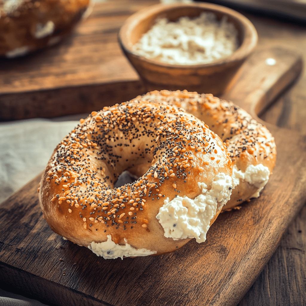 Cottage cheese bagel recipe with golden crust