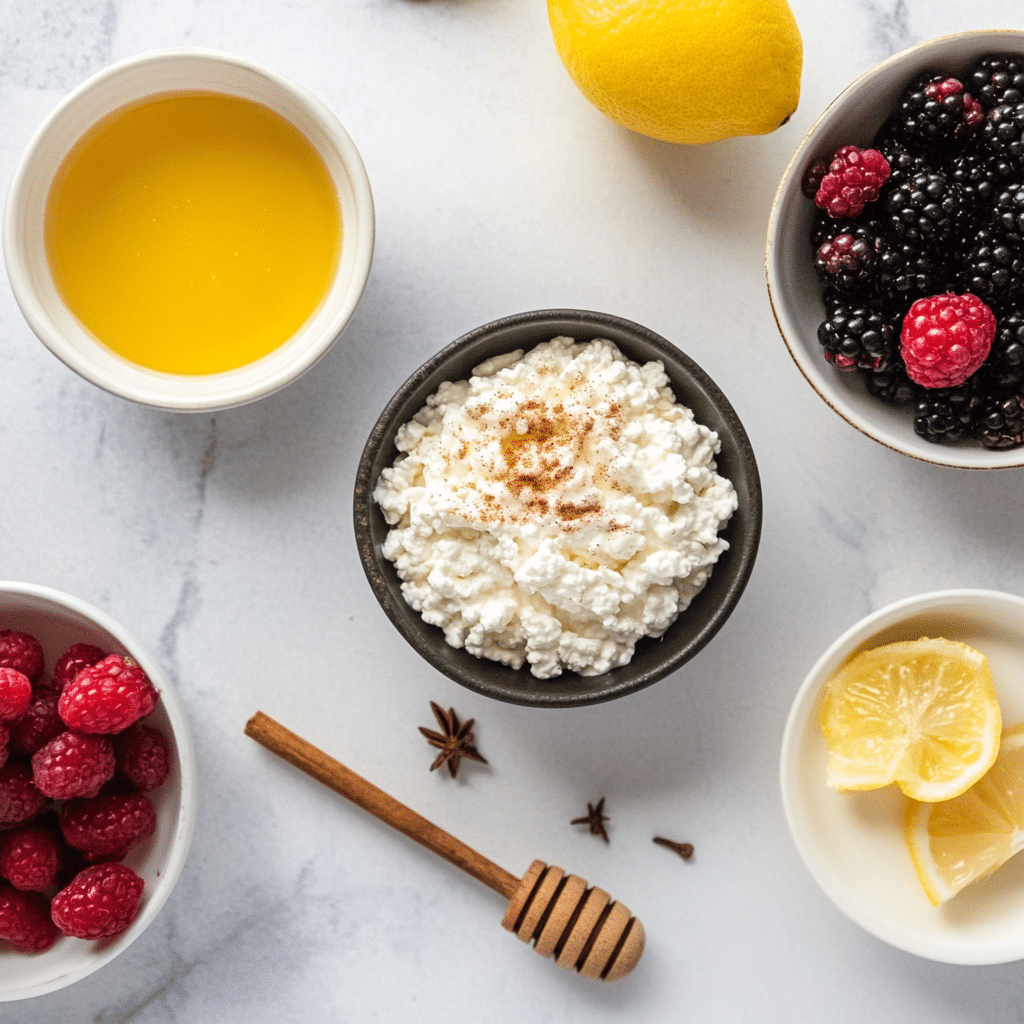 cottage cheese and honey ingredients	