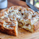 Served slice of sourdough cinnamon roll focaccia