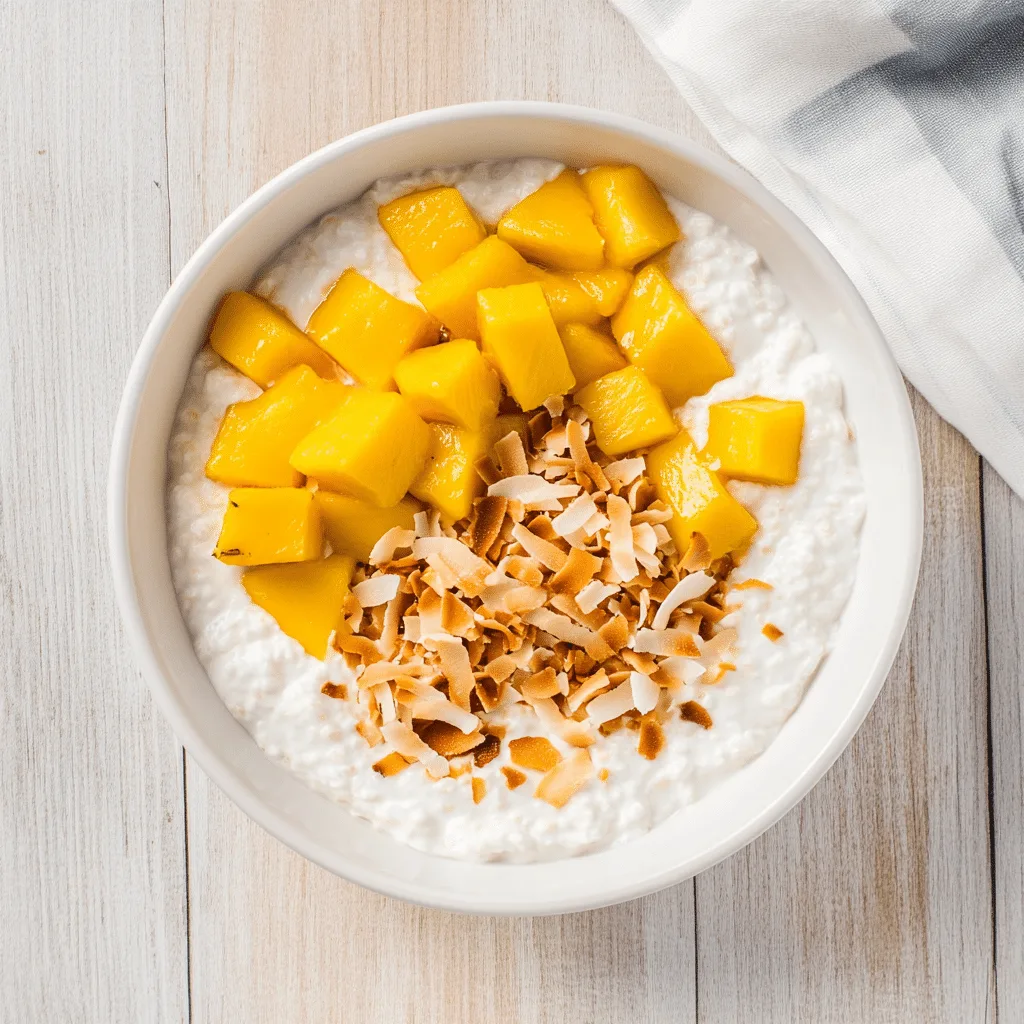 Tropical Cottage Cheese Delight in white bowl