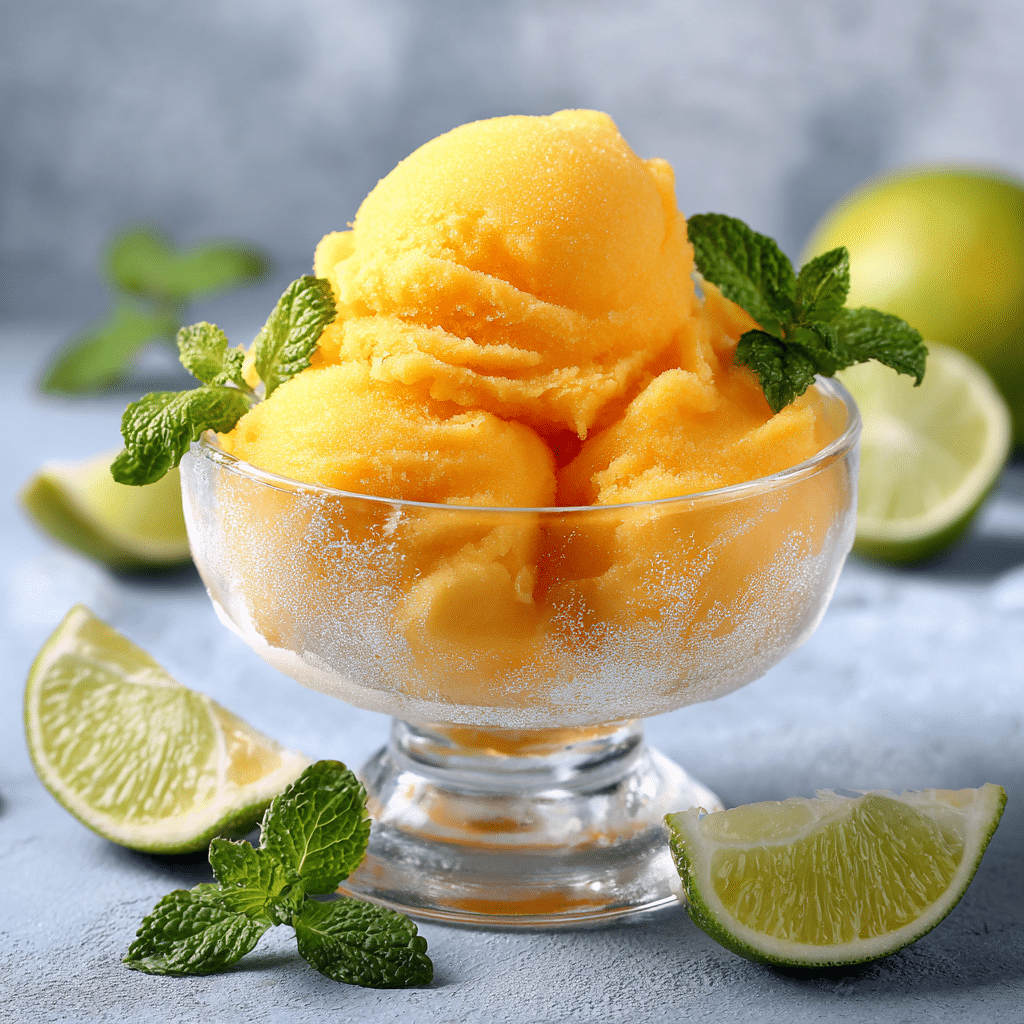 mango sorbet Ninja Creami tropical dessert