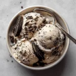 Ninja Creami cookies and cream ice cream in a bowl