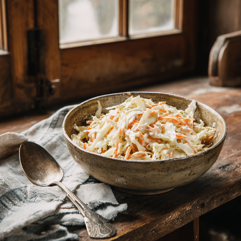 Traditional Irish coleslaw recipe in a rustic bowl