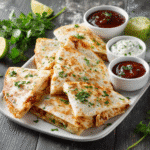 BBQ Chicken Quesadillas served on a platter