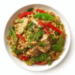 Chicken ramen stir fry with vegetables