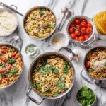 one-pot pasta recipes with fresh ingredients in modern kitchen