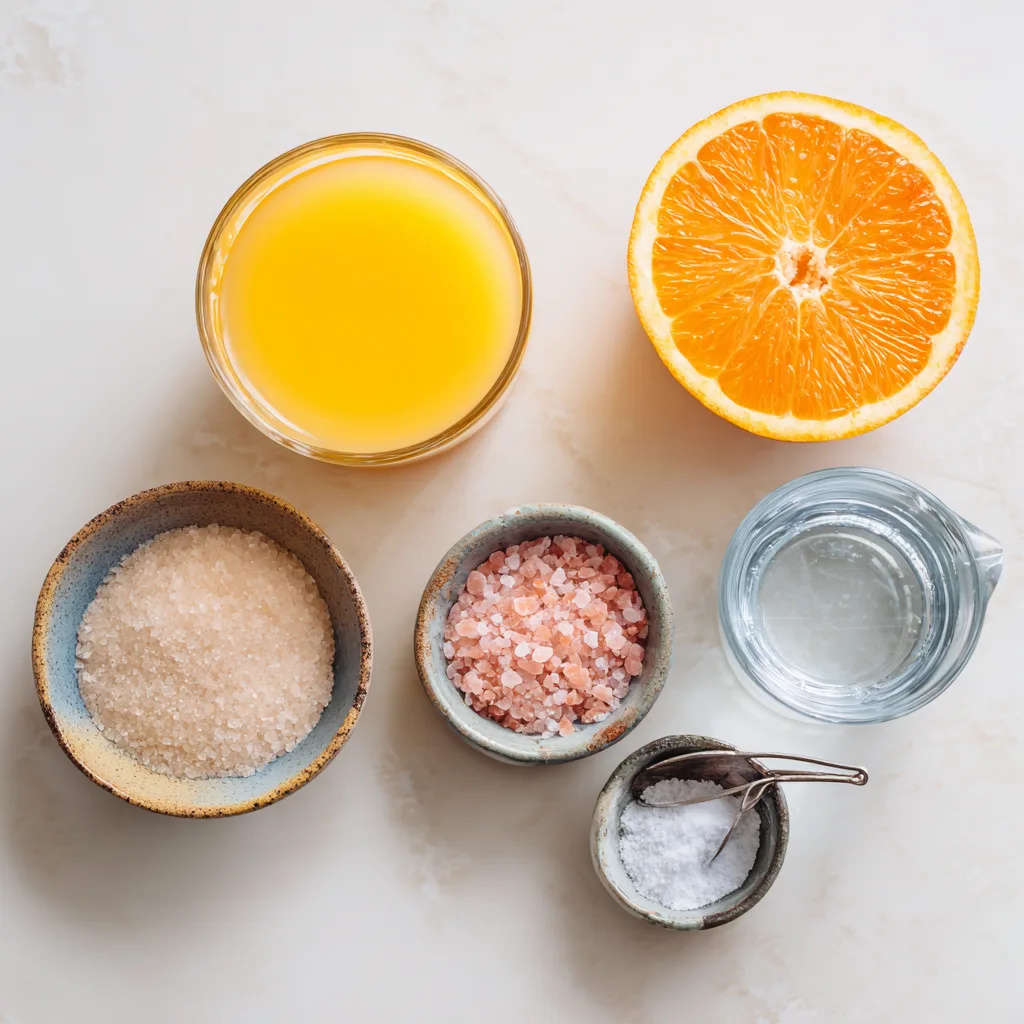 adrenal cocktail ingredients flat lay