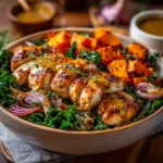 Maple Dijon Chicken & Roasted Sweet Potato Bowls