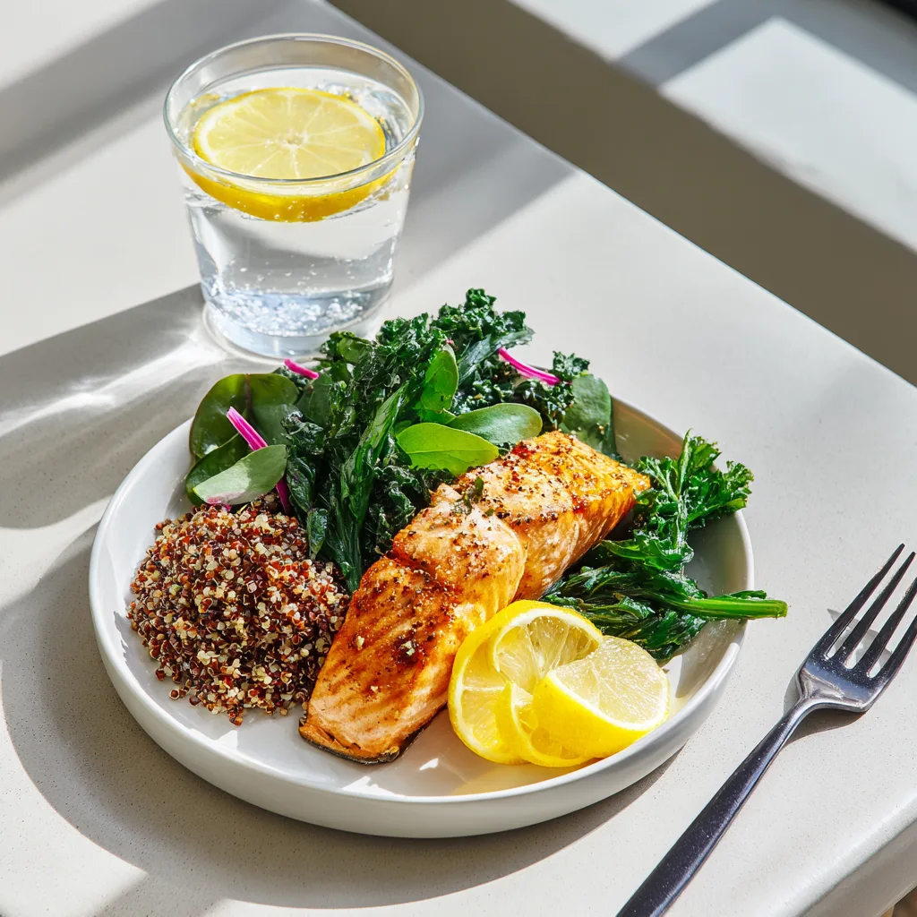 GLP-1–Friendly Meals with salmon and greens