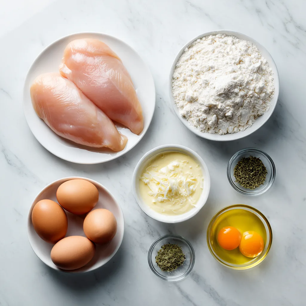 Ingredients for fried chicken breast recipe