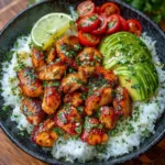 Honey Lime Chicken & Avocado Rice Bowl – Viral High Protein Meal for Healthy Food Lovers