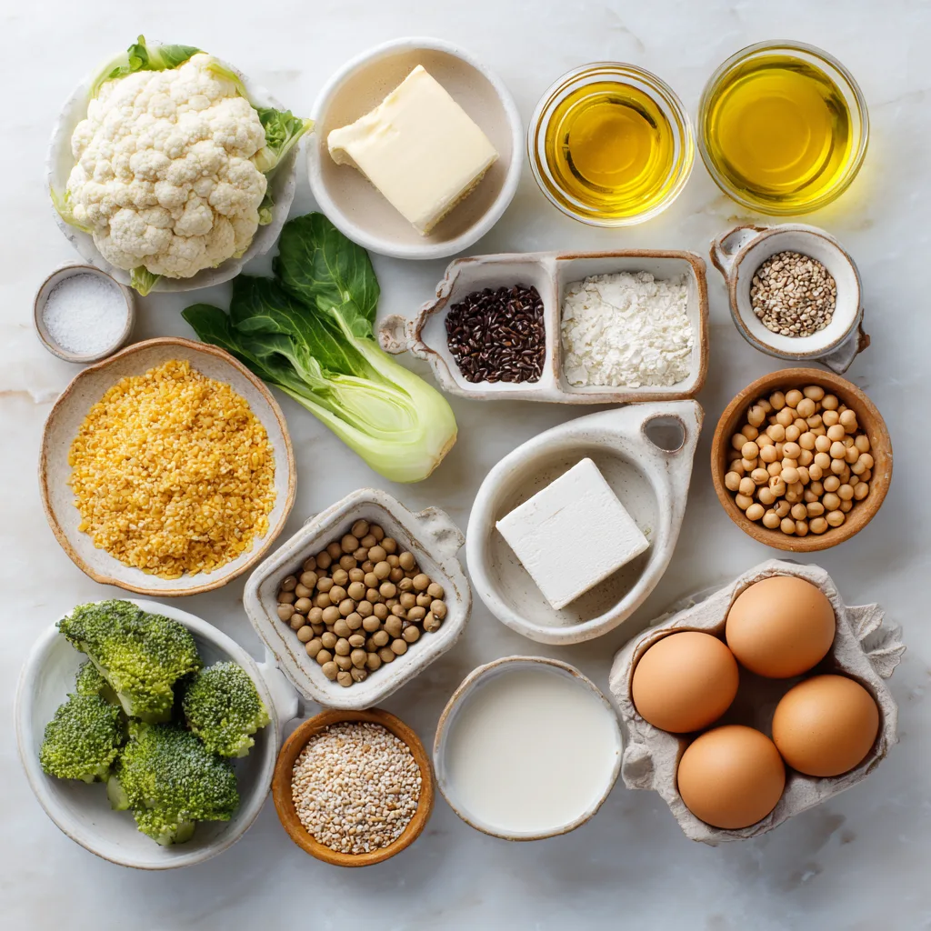 Ingredients for high protein vegetarian meals