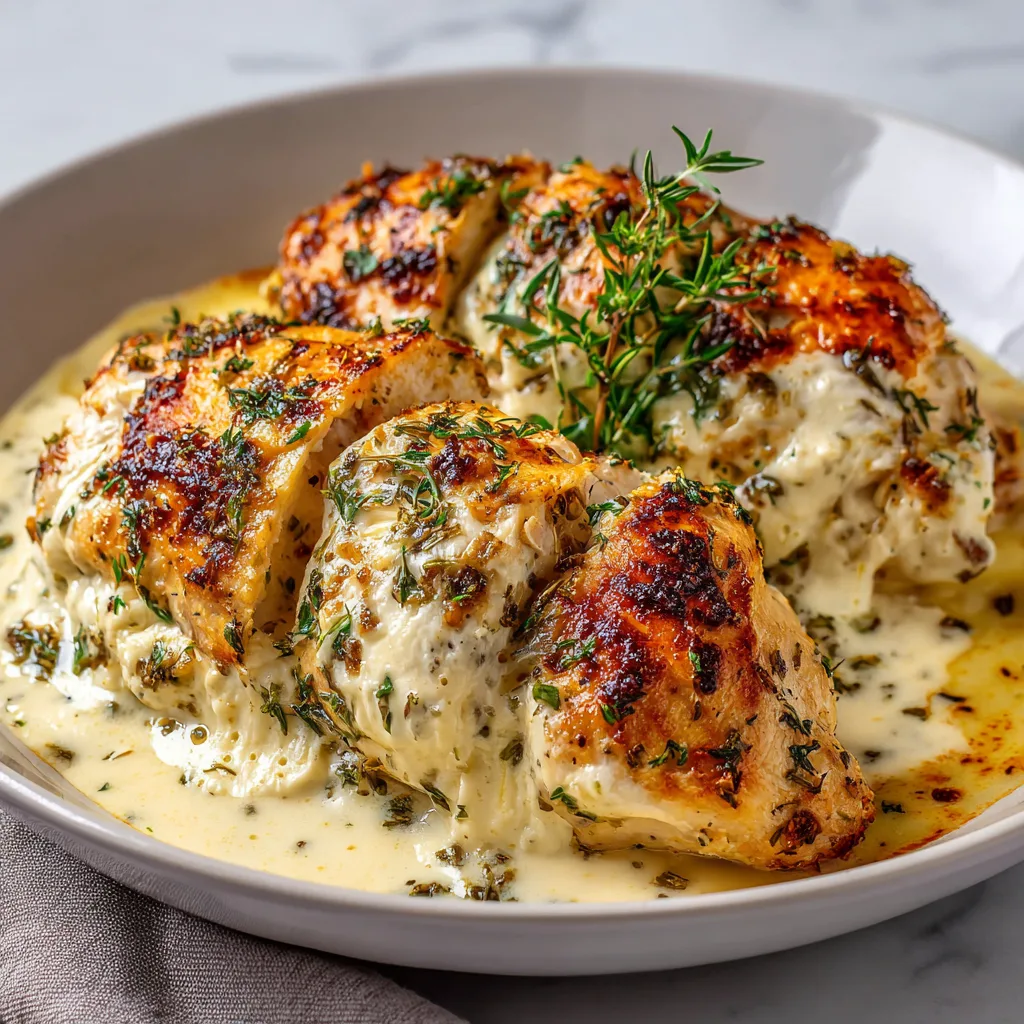 High-Protein Garlic Herb Cottage Cheese Chicken Bake