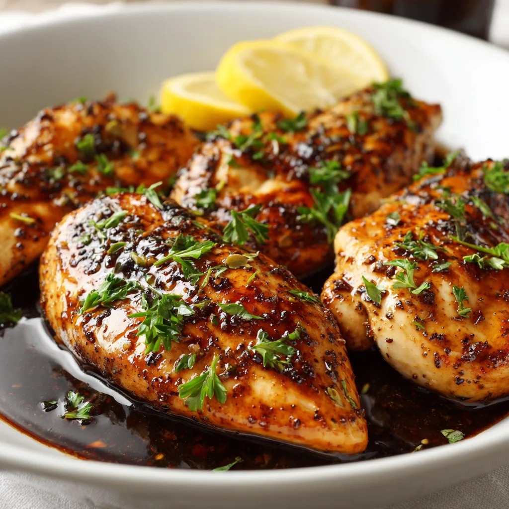 Juicy Balsamic Baked Chicken Breast | Air Fryer Meals Option