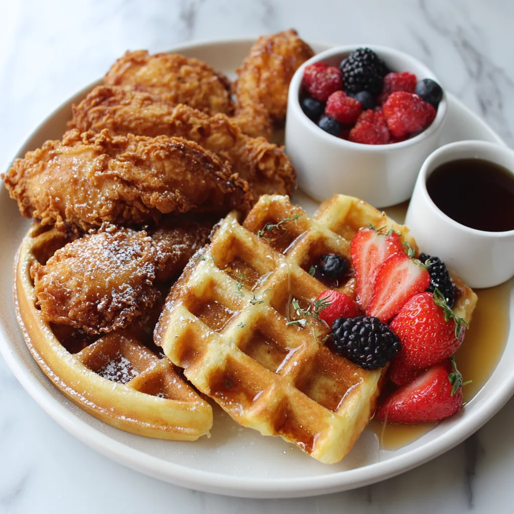 Crispy Chicken and Waffles Recipe – Sweet & Savory Easy Dinner Recipes for Family