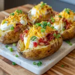 Twice Baked Loaded Breakfast Potatoes with Eggs – Easy Dinner Recipes for Family