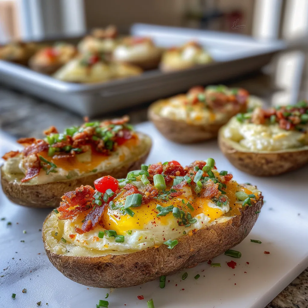 Twice Baked Loaded Breakfast Potatoes with Eggs – Easy Dinner Recipes for Family