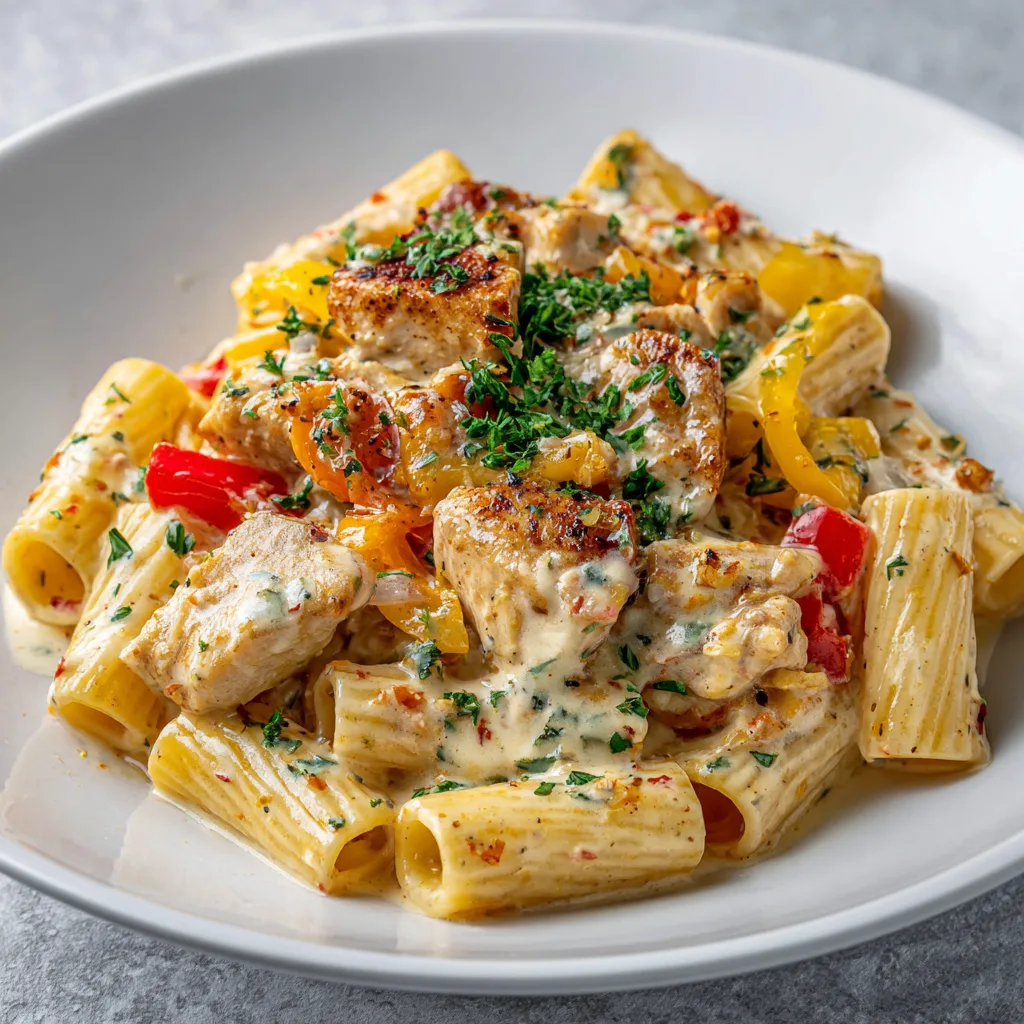 Authentic Utica-Style Chicken Riggies (Creamy High Protein Pasta Dinner)