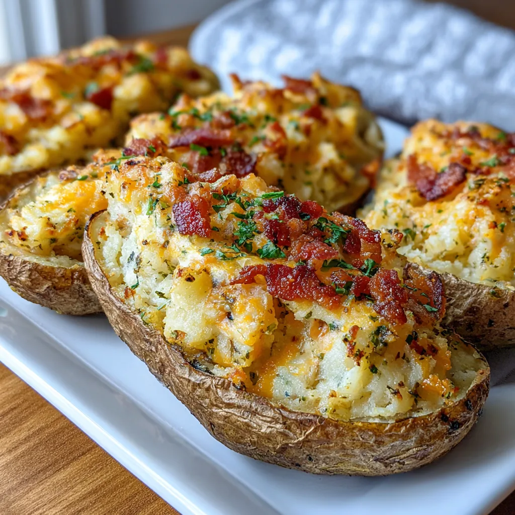 Cheddar & Herb Twice-Baked Potatoes with Crispy Bacon1