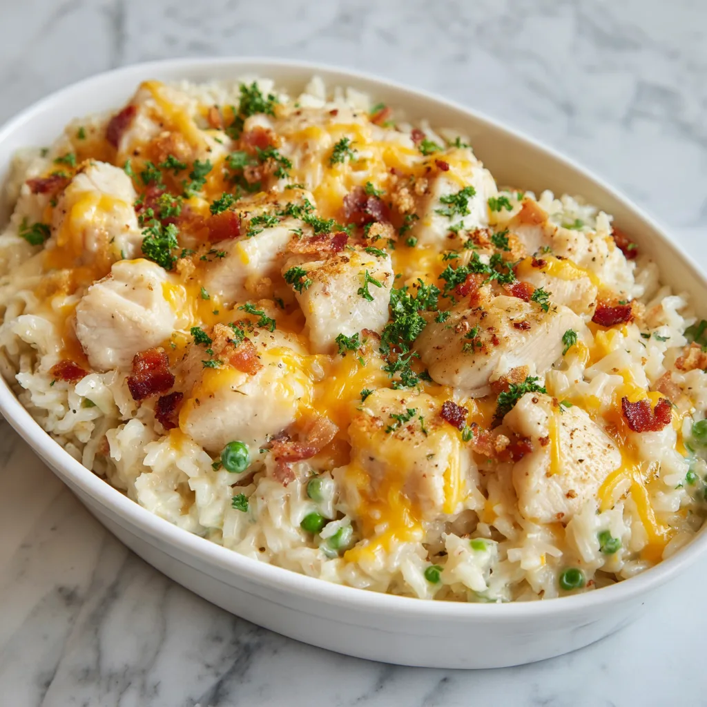 Baked Creamy Ranch Chicken & Rice Casserole