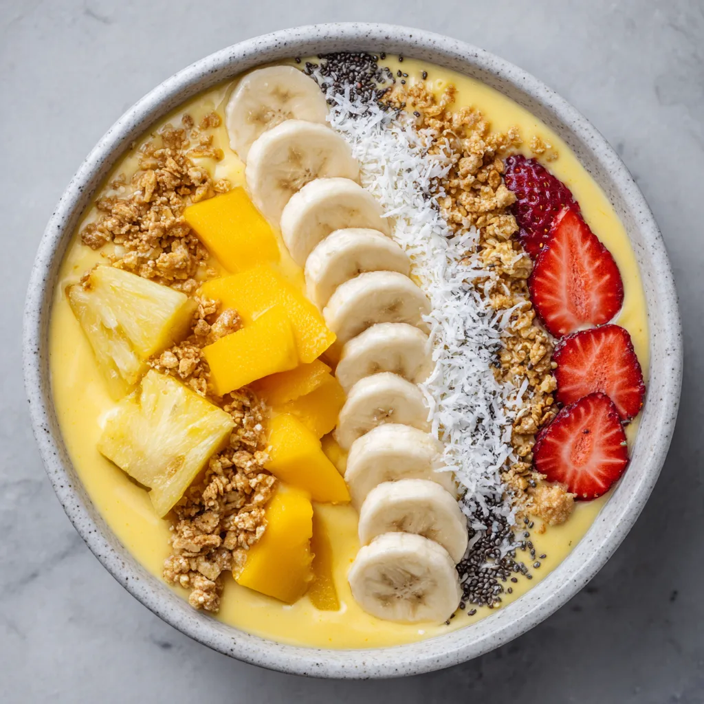 Tropical Mango Pineapple Smoothie Bowl โ Healthy Summer Snack