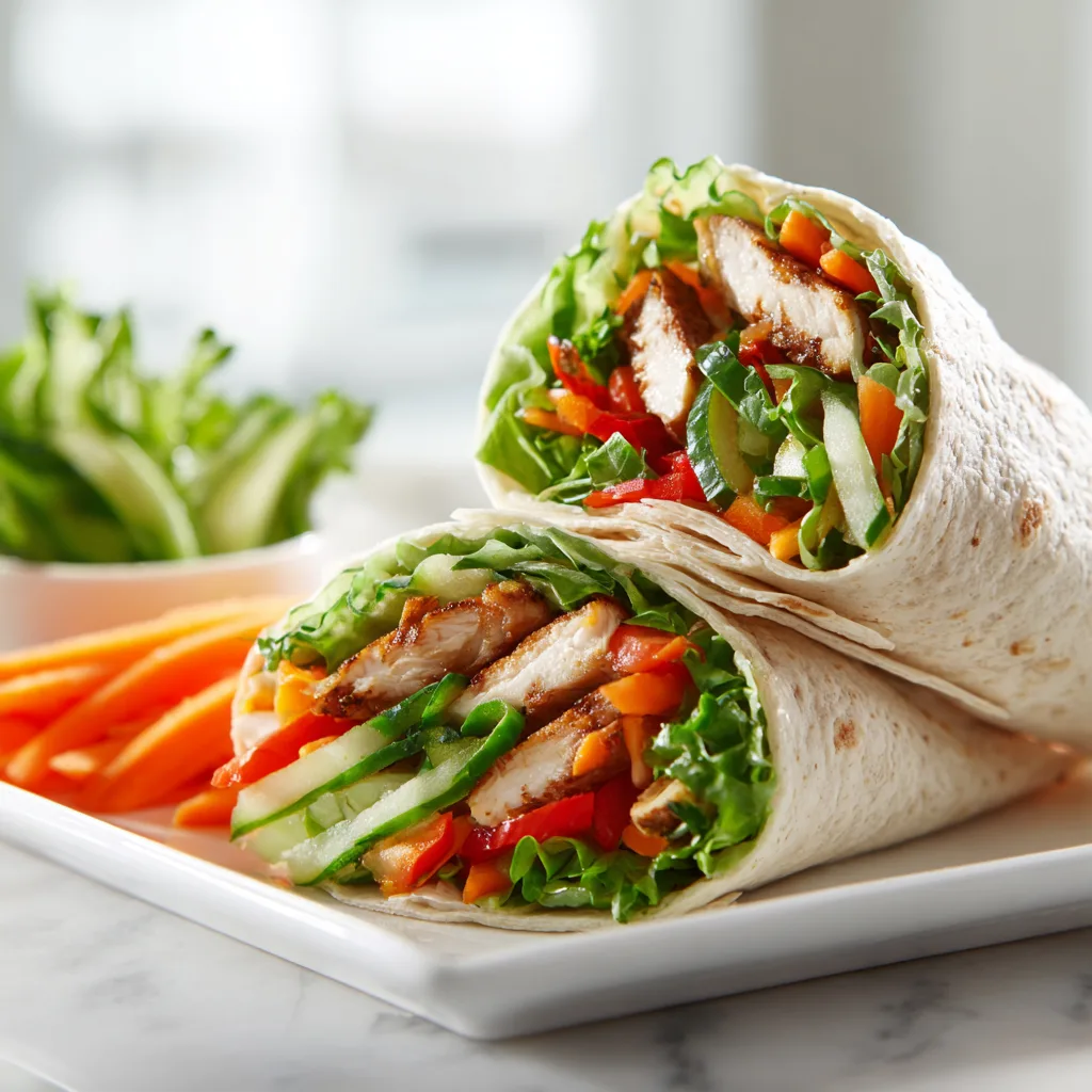 Healthy Chicken Wraps with Veggies (Fresh & Easy Recipe)