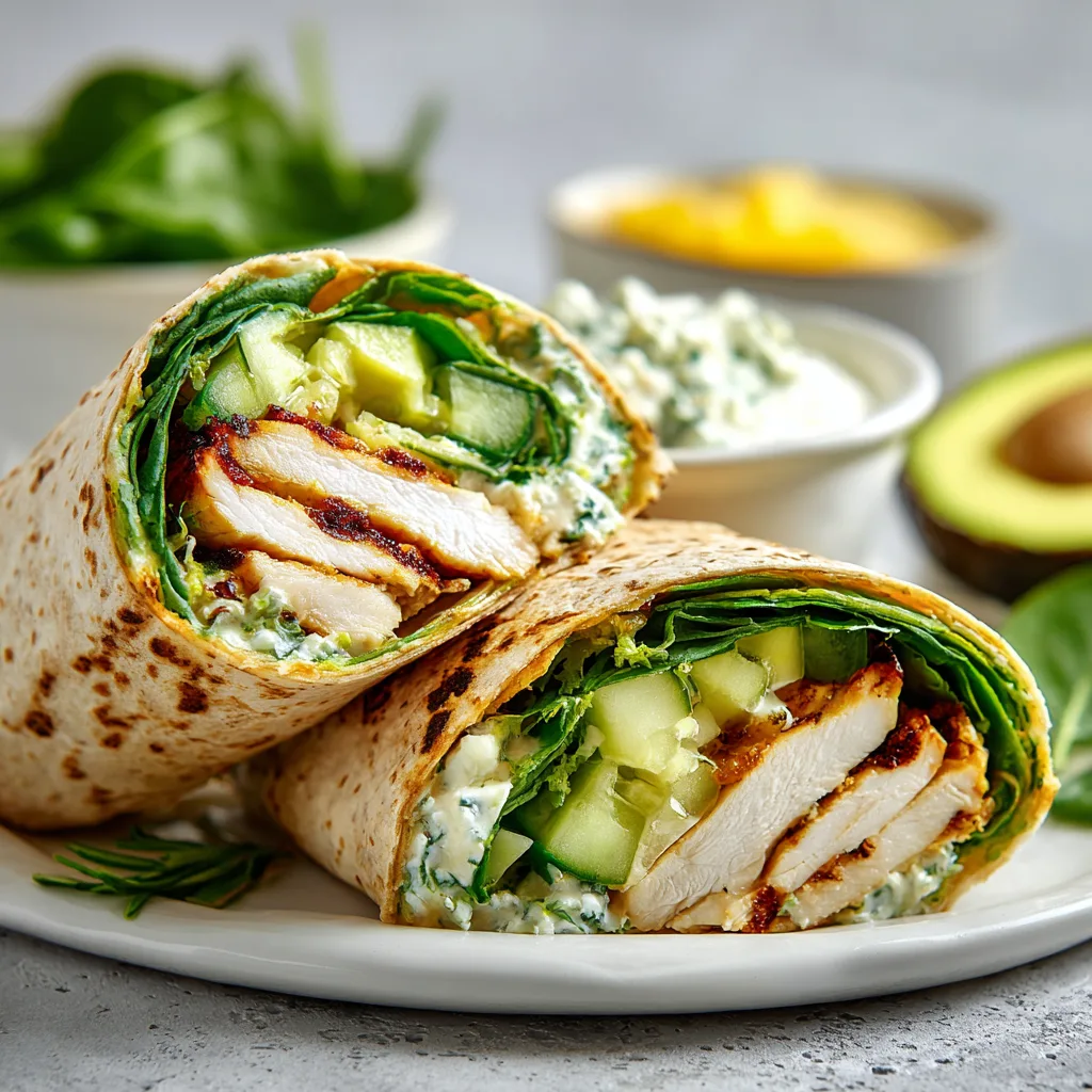 Chicken Wraps with Spinach (Healthy Green Wrap Idea)