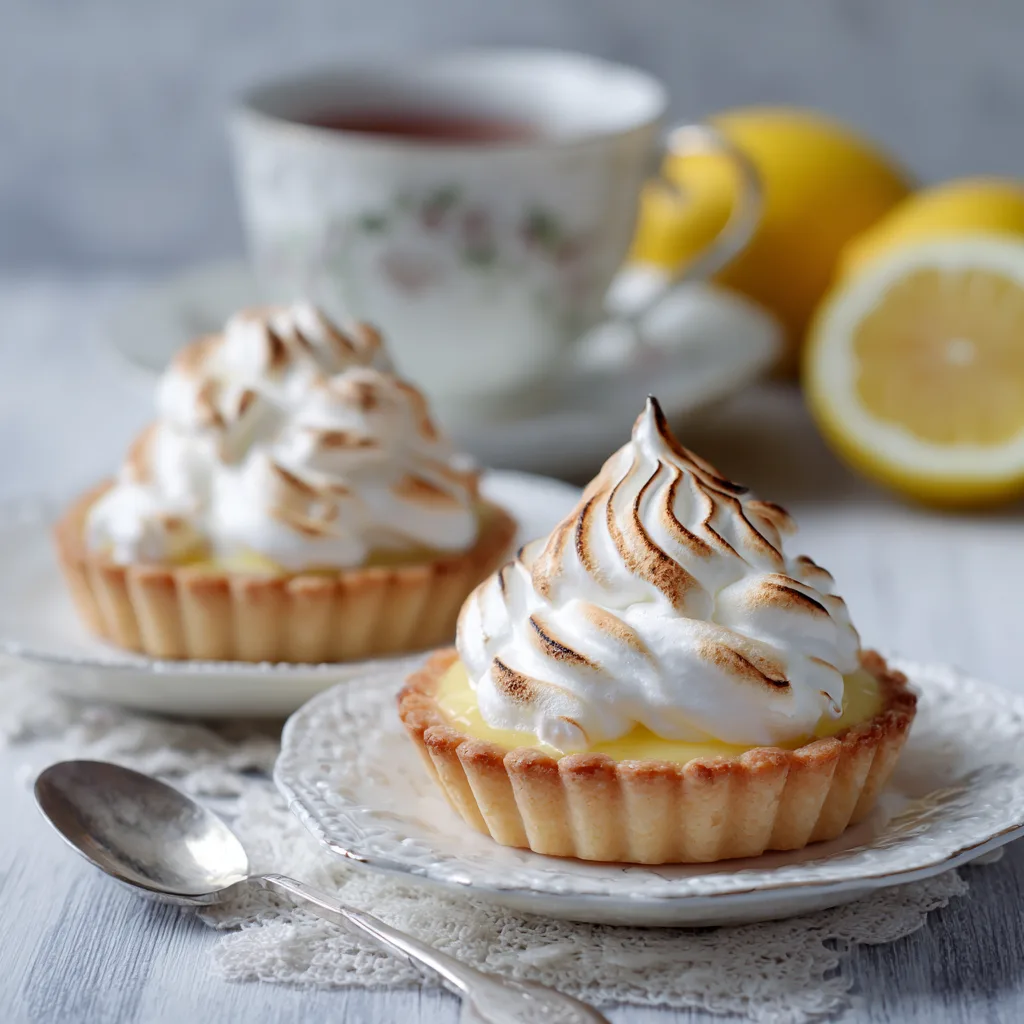 Mini Lemon Tart with Meringue - Elegant Bite-Sized Dessert for Spring Parties