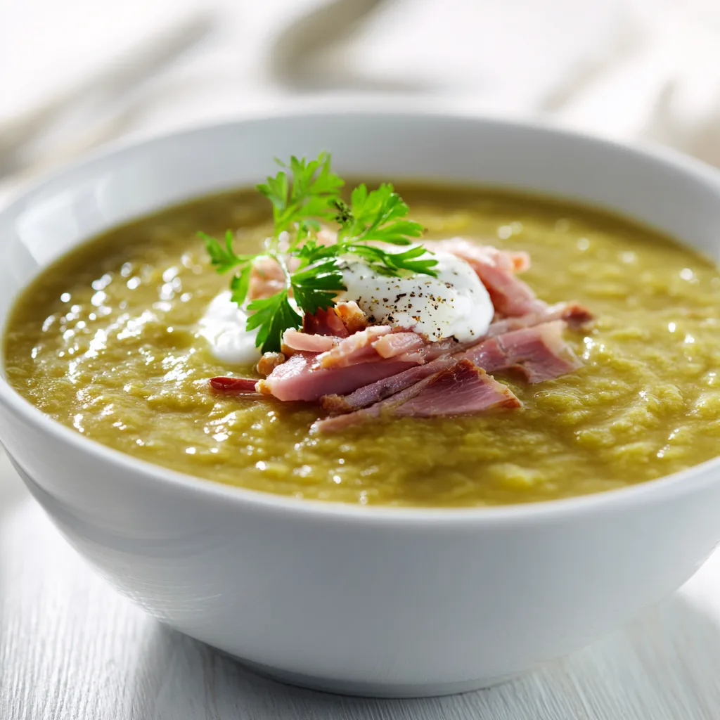 Traditional Crockpot Split Pea Soup with Smoked Ham Hock – Rich and Hearty Slow Cooker Recipe
