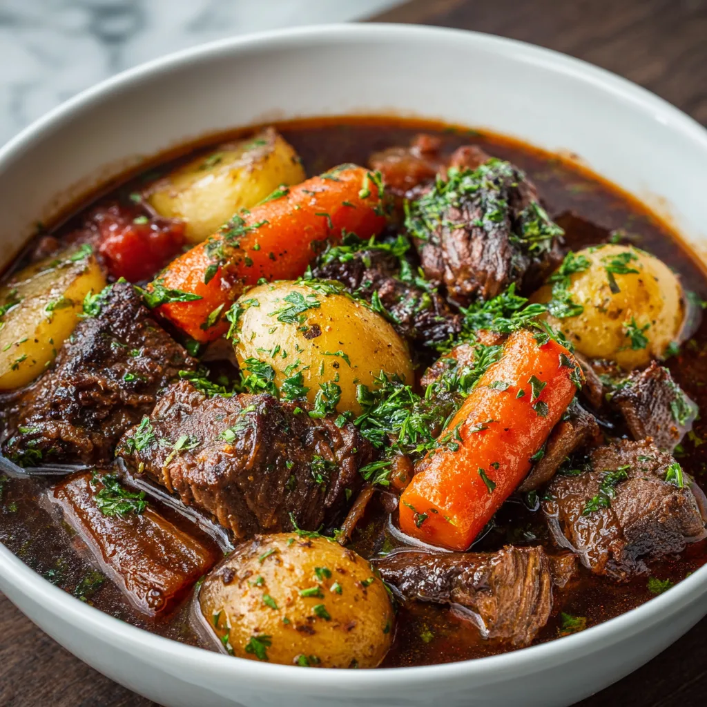 Comfort Crockpot Garlic Herb Beef Stew – Rich and Hearty Slow Cooker Classic
