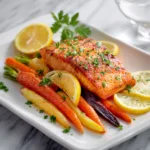 Simple Lemon Dill Salmon with Roasted Carrots - Easy Dinner Idea