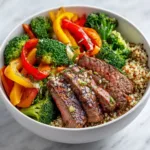 Garlic Butter Steak & Roasted Veggie Bowl - High Protein Meal Prep Recipe