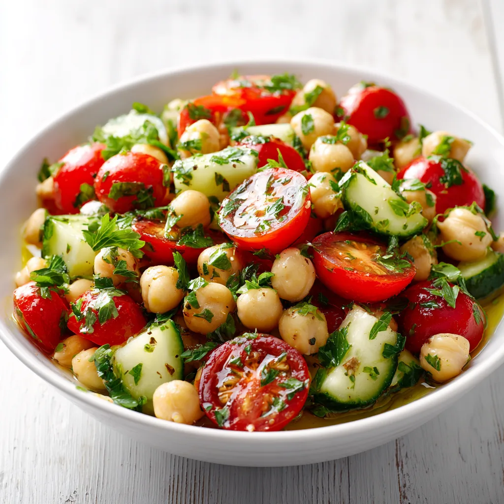 Classic Mediterranean Chickpea Salad Traditional Healthy Recipe Fresh and Flavorful