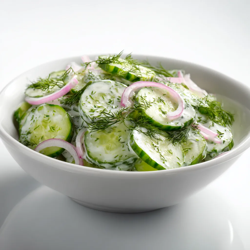 Traditional Bavarian Cucumber Salad (Gurkensalat) Recipe – Creamy & Easy German Side Dish