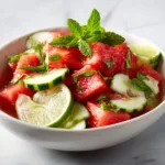 Watermelon Cucumber Salad with Olive Oil and Lime – Fresh Zesty Summer Recipe