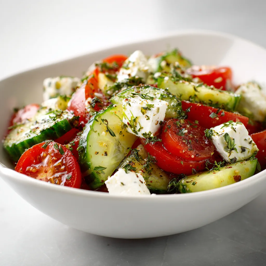 Mediterranean Cucumber Tomato Salad Recipe – Fresh Traditional Healthy Side