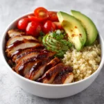 BBQ Chicken Quinoa Power Bowl with Avocado - Healthy High Protein Meal