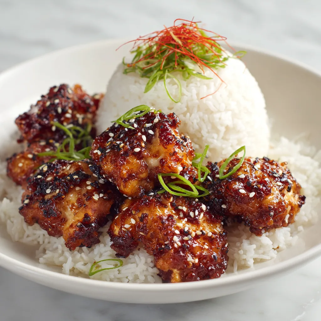 Crispy Air Fryer Sweet Chili Chicken Thighs with Rice - Quick Dinner
