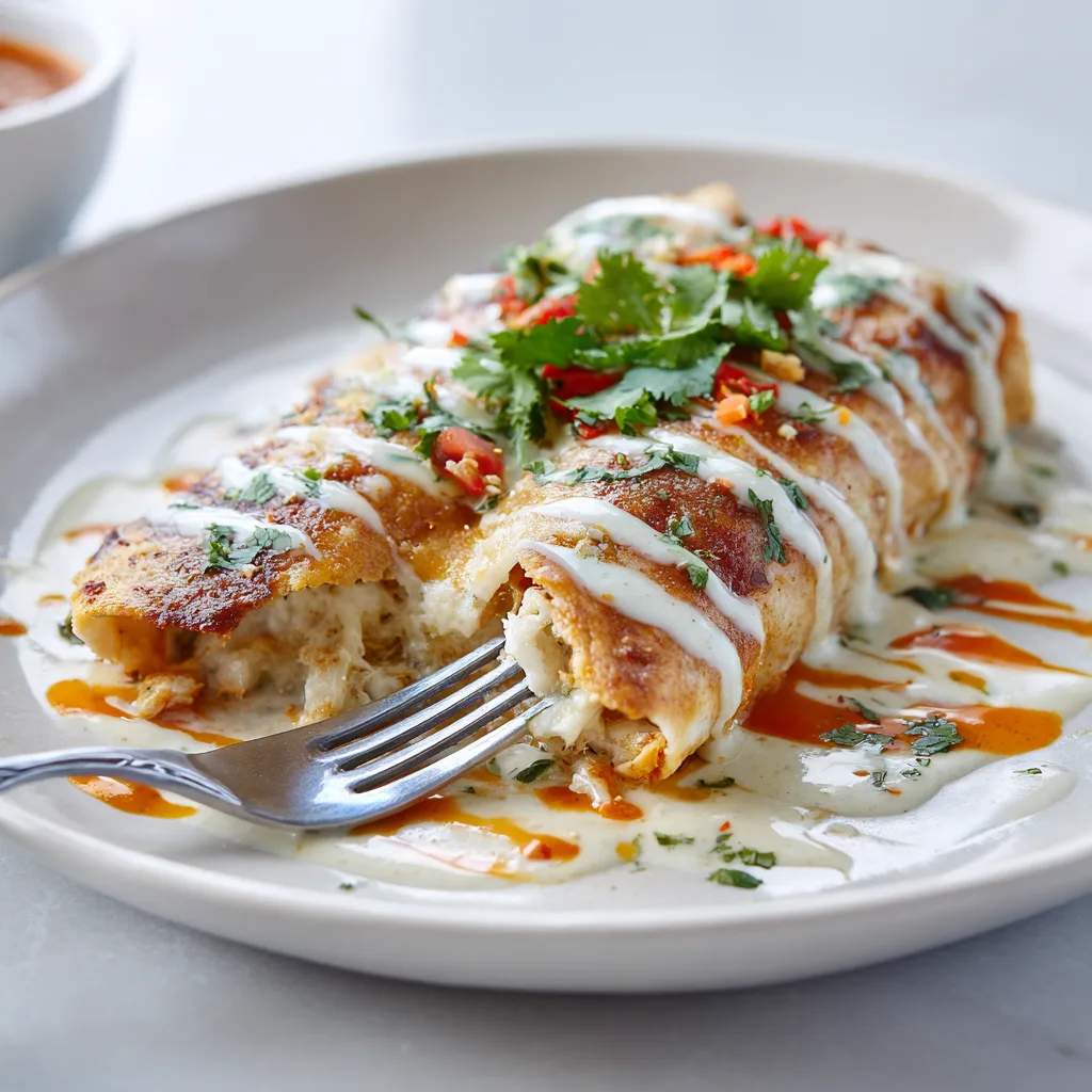 High Protein Chicken Enchiladas with White Sauce – Creamy Easy Dinner Recipe