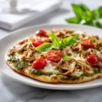 Chicken Pesto Flatbread Recipe – Easy Mozzarella Chicken Flatbread Pizza