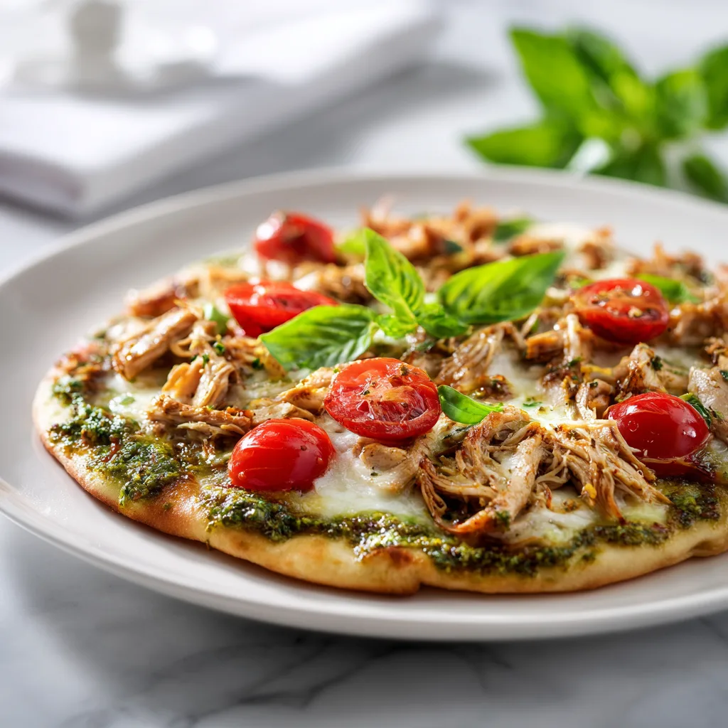 Chicken Pesto Flatbread Recipe – Easy Mozzarella Chicken Flatbread Pizza