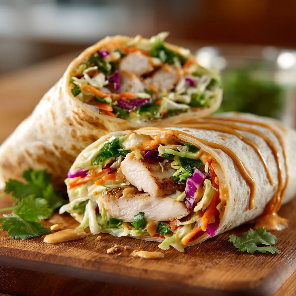 Thai Chicken Wrap with Crunchy Slaw – Fresh Healthy Chicken Wrap Recipe