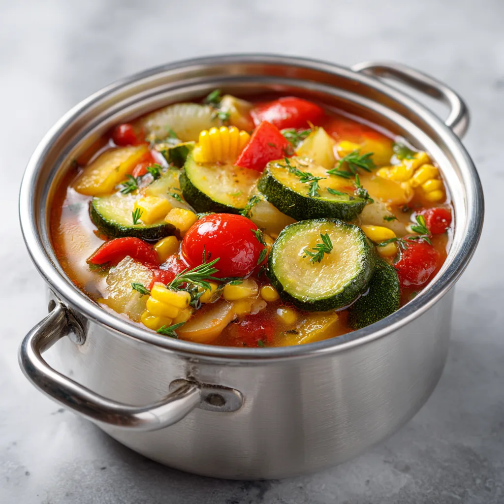 Rustic Summer Vegetable Stew Crockpot (Healthy Vegetarian Slow Cooker Recipe)