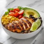 BBQ Ranch Chicken Quinoa Bowl – Healthy High Protein Chicken Meal Prep Idea