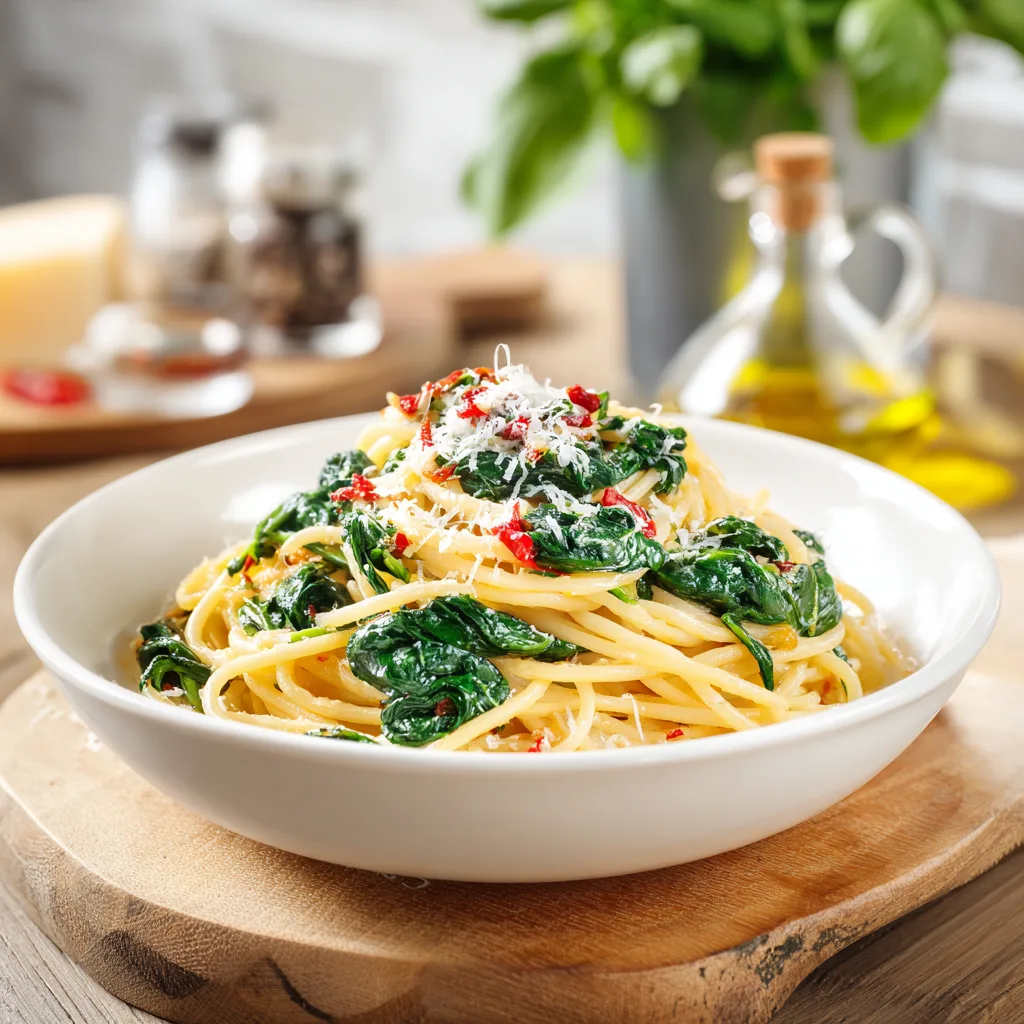 One Pot Spaghetti with Spinach & Parmesan – Healthy Comfort Meal